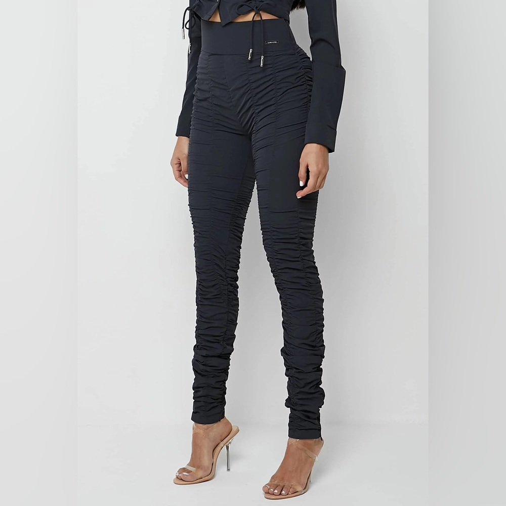 Maniere De Vour High Waist Ruched Pants